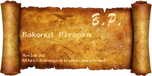 Bakonyi Piroska névjegykártya